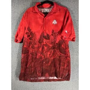 Tommy Bahama THE Ohio State Buckeyes Button Up Trim Fit Rayon Hawaiian Men's XL